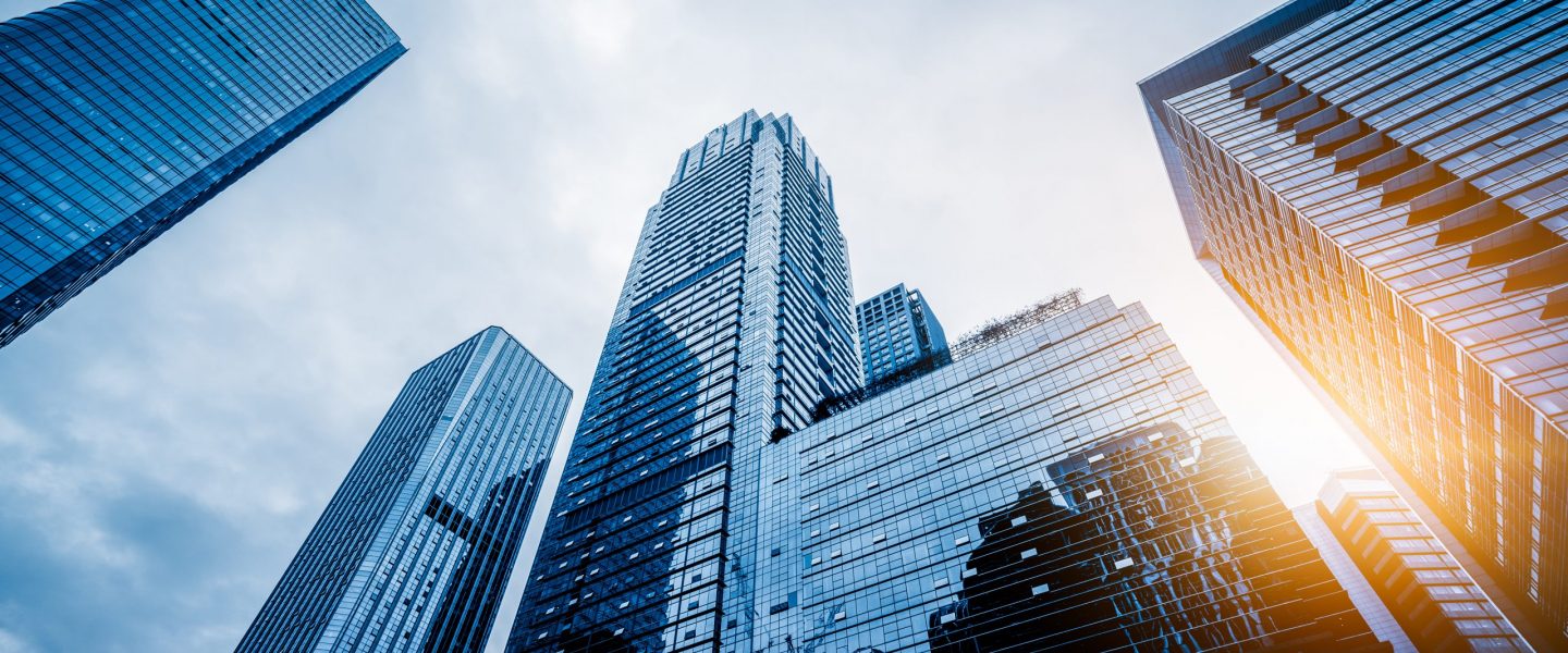 low angle view of skyscrapers in city of China
